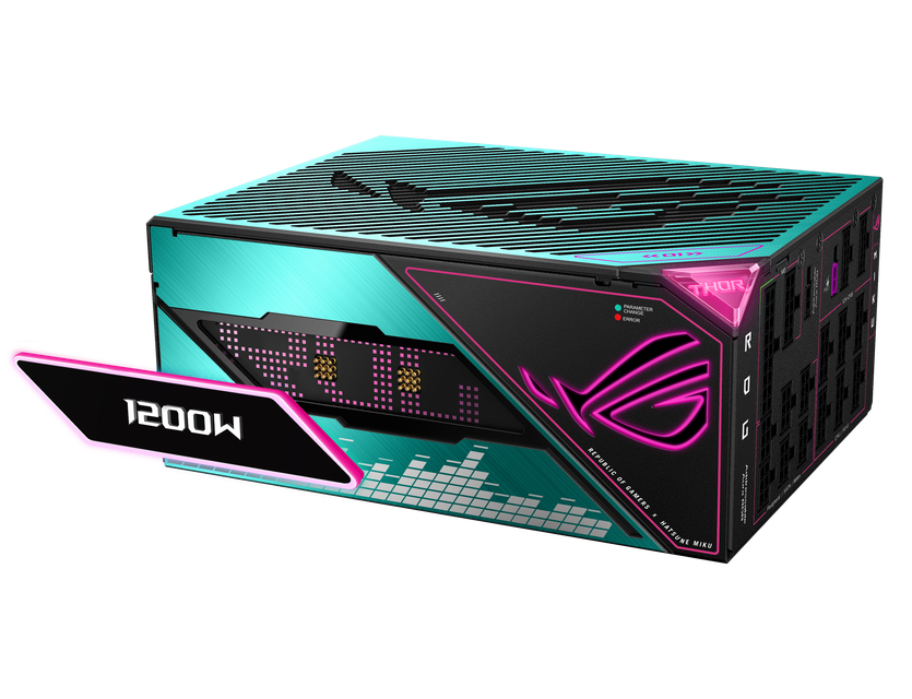 ROG Thor 1200W Platinum III Hatsune Miku Edition top-down angle magnetic_0813